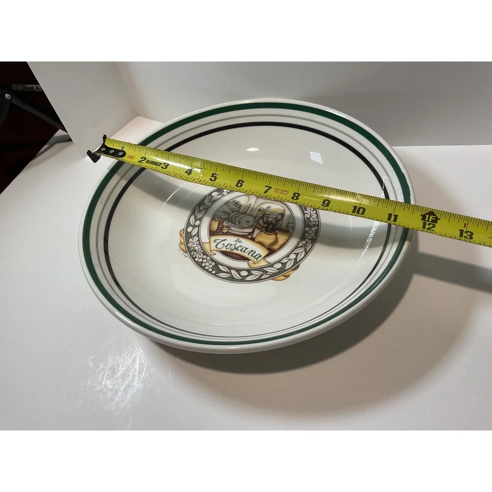 La Toscana Made in Italy Ceramic Bowl‎ Green Stripe Accent